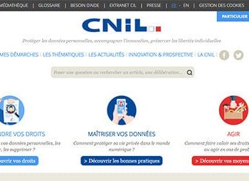 Page d'accueil du site de la CNIL